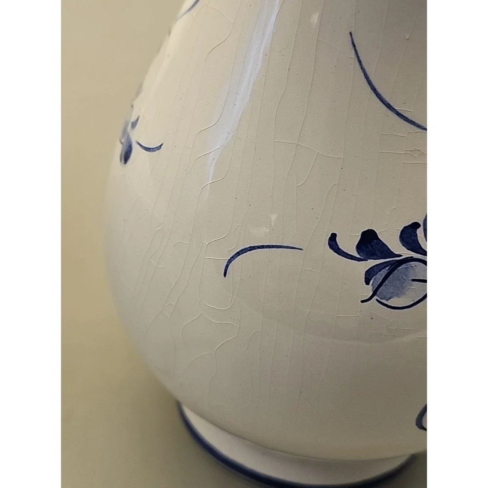 Loucart Portugal‎ Pitcher Bowl Set Blue Floral Vintage MCM